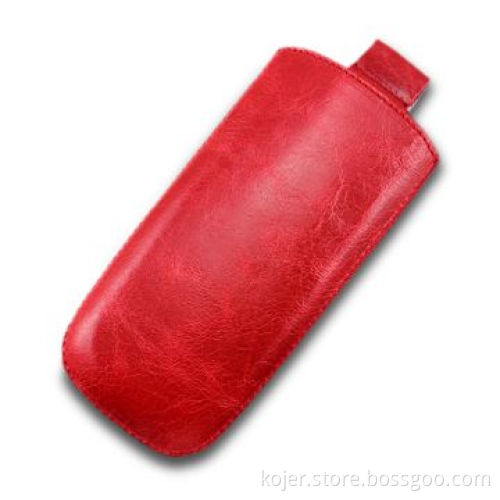 Leather Case for Nokia E52, Made of Cowhide Material, with Retractable Pull-tab, Smooth Texture